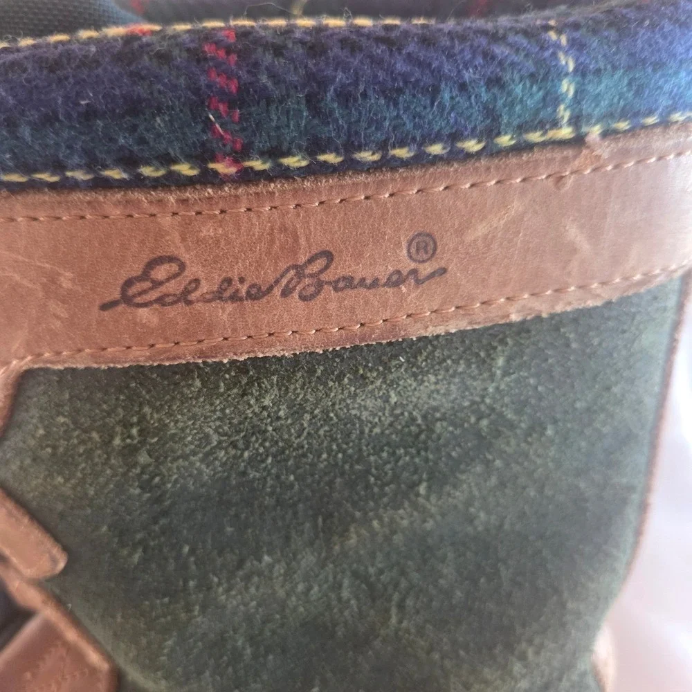 Eddie Bauer Womens Duck Boots Plaid Lined Waterproof Winter Snow Size 8